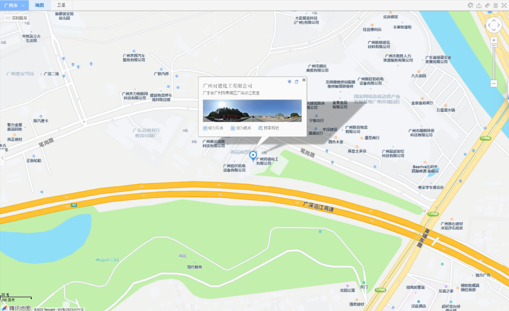广州对德化工有限公司位置地图